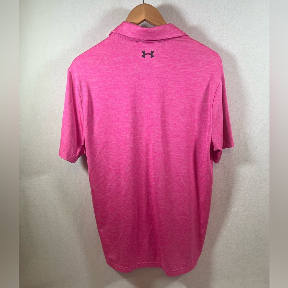Under Armour Men's The Playoff Polo Vibrant Pink Size M - Picture 2 of 3